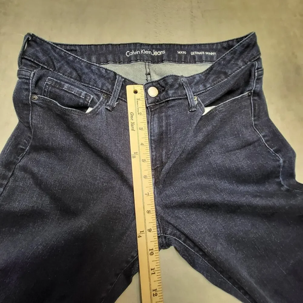 Calvin Klein Jeans Boys 14 Blue Skinny Extra-Slim 14x30 Ultimate Skinny